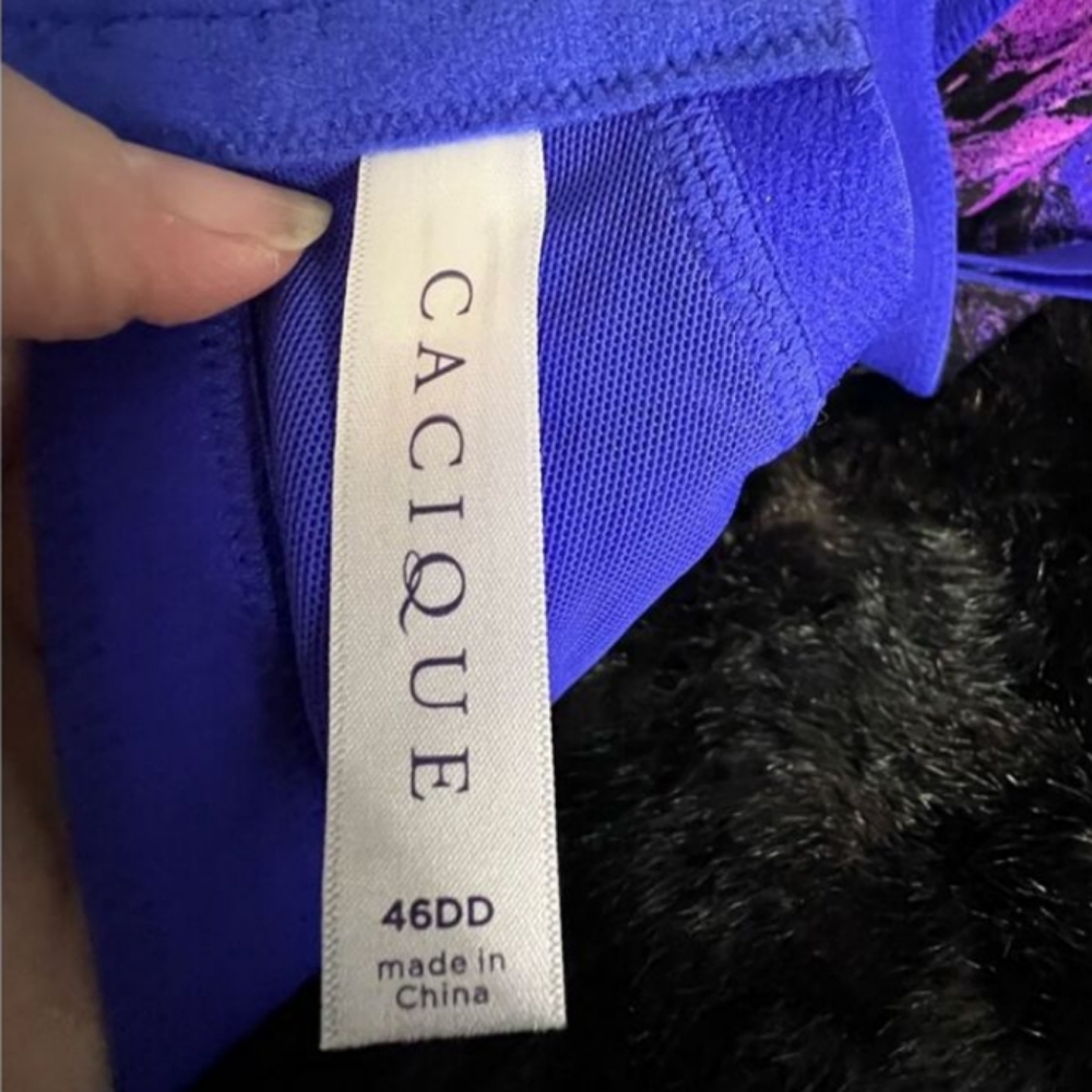 Cacique Microfiber Scoop Balconette Bra purple 46dd - Picture 3 of 5